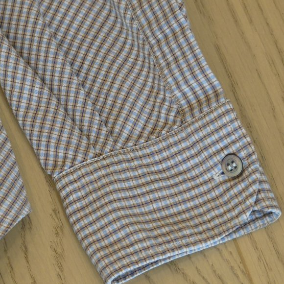 Armani Collezioni Vintage Checkered Small Button Down Dress Shirt - Picture 4 of 6